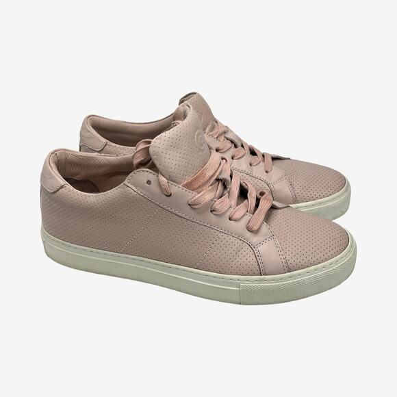 GREATS Royale Perforated Leather Sneakers Pink Blush 8.5 Made in Italy - Picture 9 of 10